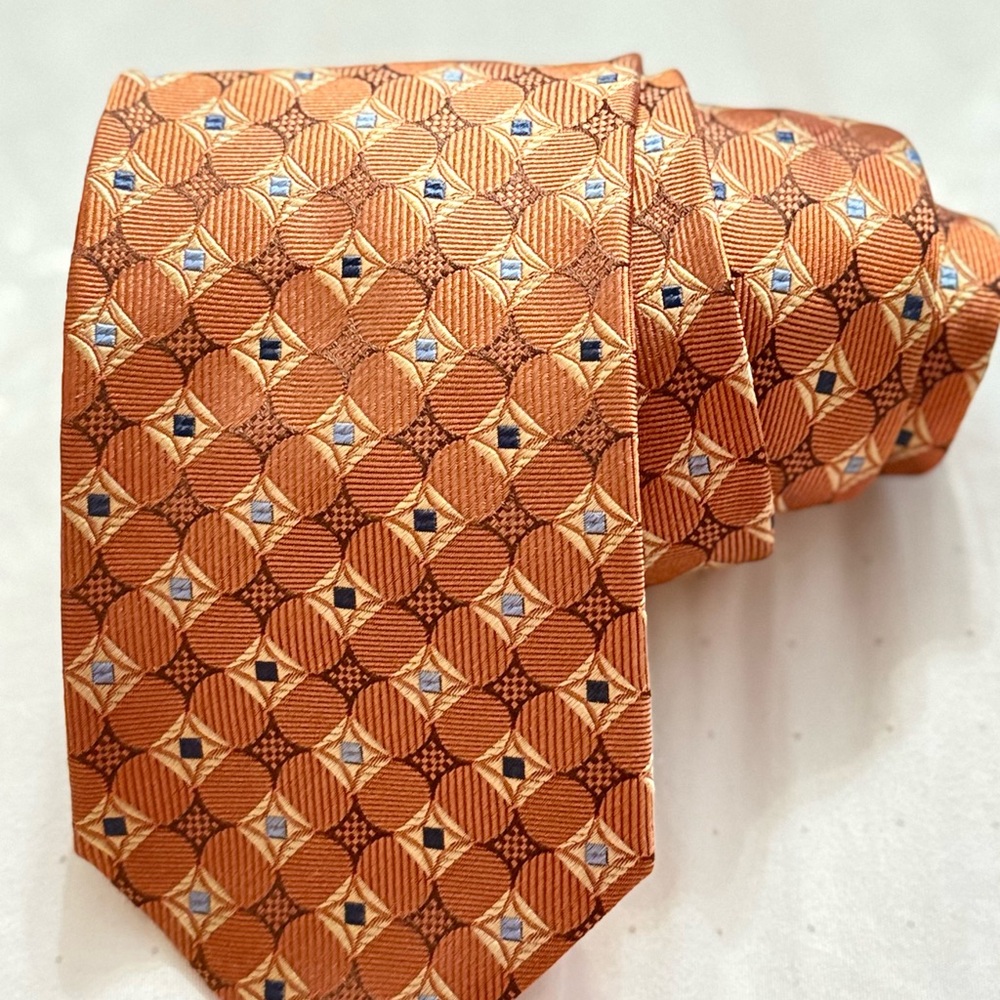 Jos. A. Bank Orange Geometric Tie